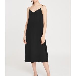 Cuyana silk slip dress black midi dress
